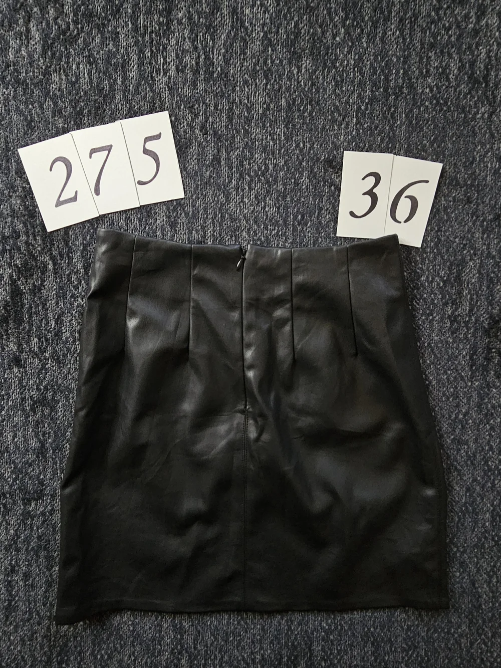 Na-Kd Black Faux Leather Mini Skirt - Sleek Pencil Style - Picture 2 of 3